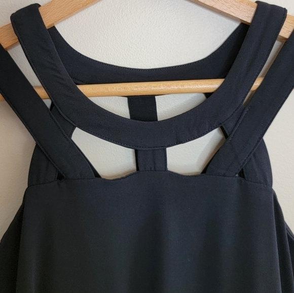 NWT Cupio | Black Caged Upper Dress with High-Low Hem - Picture 3 of 6